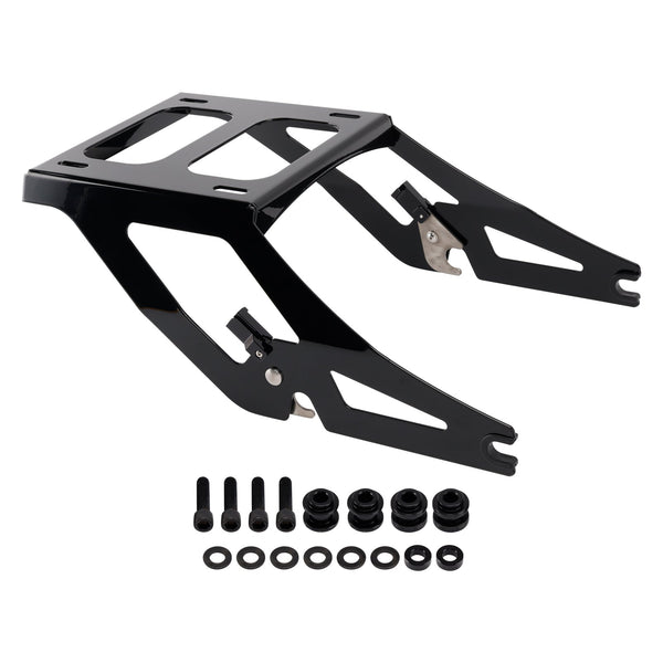 2022–2025 Softail Low Rider ST FXLR ST Schwarzer Gepäckträger für die Kofferraummontage mit zwei Aufsätzen