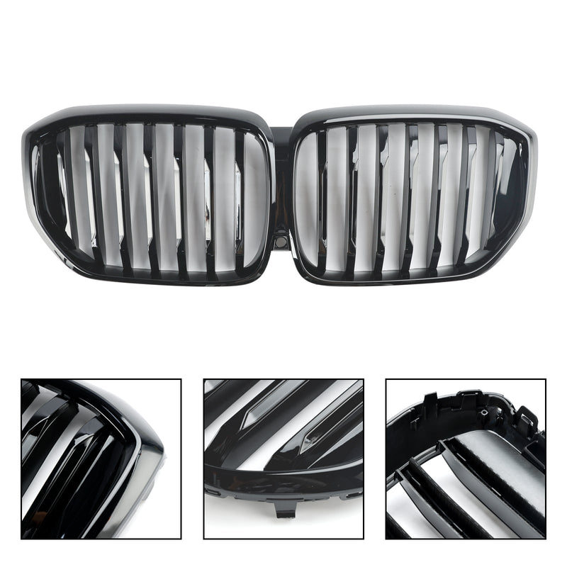 2024+ BMW G05 LCI X5 Single Line radiatorgrill blank svart for støtfangeren foran