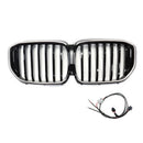 Grill przedniego zderzaka do BMW G05 LCI X5 od 2024 roku, pojedyncza linia z diodami LED, czarny błyszczący