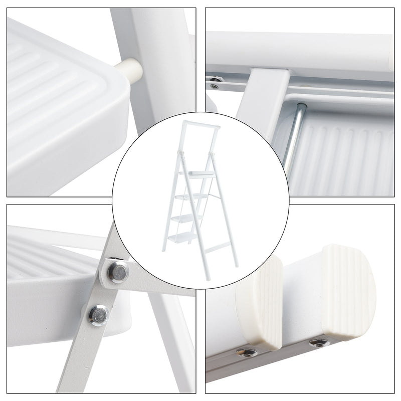 4 Trin Ladder Folde Trinstige til Voksne Skridsikker pedal Letvægts