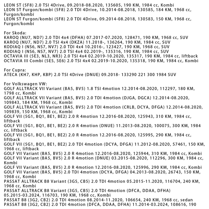 02.2019-10.2020 Skoda OCTAVIA III (5E3, NL3, NR3) 2.0 TSI 4x4 Hinterachsgetriebe Differential 0CQ525010T