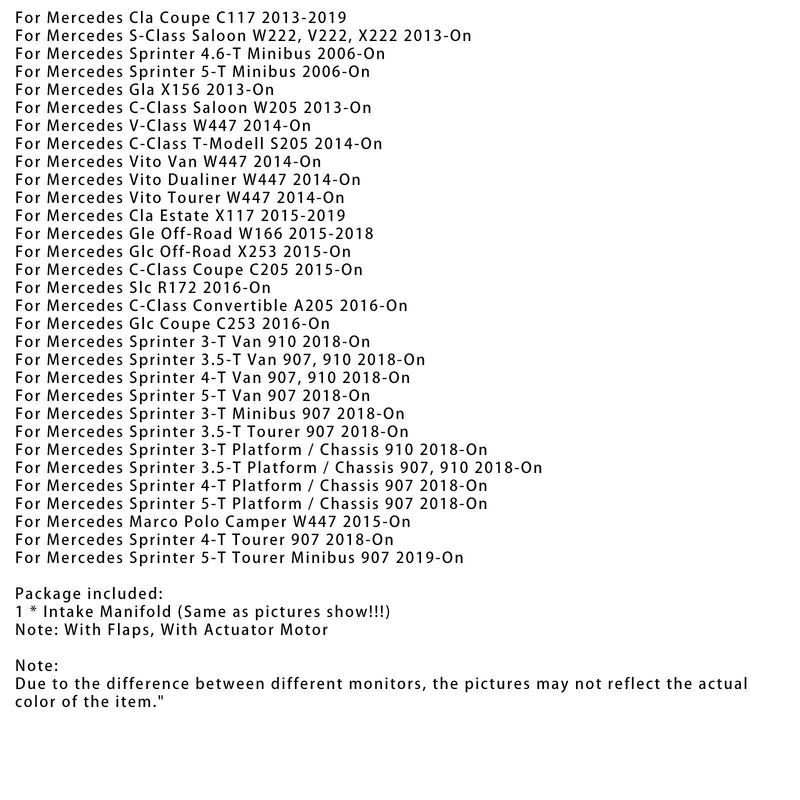 06.2006 - ab 2006 Mercedes Sprinter 3-T Van W906 Ansaugkrümmer mit Stellmotor 6510905737 A6511500094