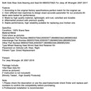 2007–2017 Jeep JK Wrangler Hinterachs-Lagerdichtungssatz (beidseitig) 68003270AA