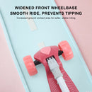 2-in-1 Kinderroller mit klappbarem Sitz, LED-Licht, 3 Rädern und verstellbarem Klapp-Lenker – Blau/Rosa