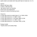 2002–2004 Honda Civic 1,7 l 1700 cc L4 Gas Zündschloss Schließzylinder mit 2 Schlüsseln (mit Chip)