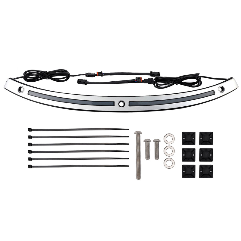 2014+Touring Electra Glide Street Glide Ultra Limited LED Lauf Blinker Licht Windschutzscheibe Trim