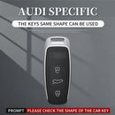 Schwarze Autoschlüsselhülle aus Aluminiumlegierung mit TPU-Verschluss und Schnalle für Audi A6L, A4L und A3