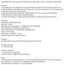 04/2012-02/2019 Mercedes C-Klasse C250 C204 C204 W204 Wickelfeder 2129007502 A2129007502