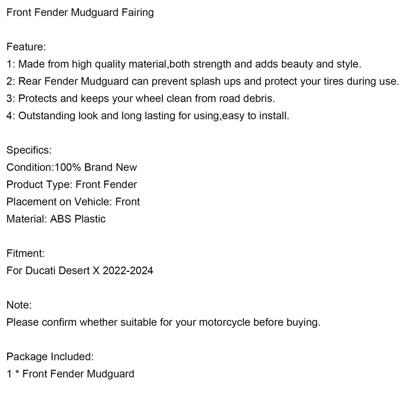 2022-2024 Ducati Desert X Fenders foran fendere