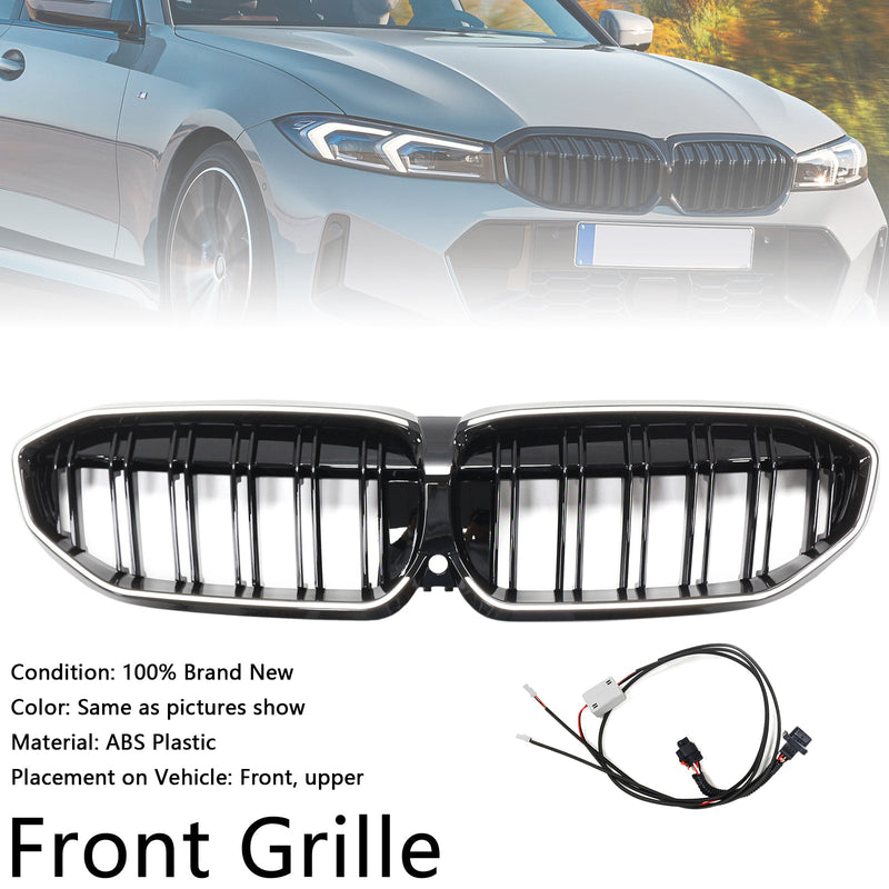 2019–2022 BMW 3 Series G20 DoubleLame Renal Grille, negro, 51138072085