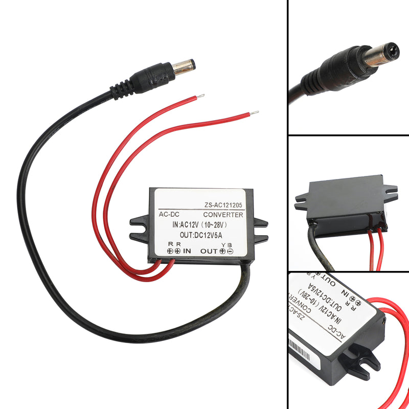 Fuente de alimentación reductora AC10-28V a DC12V 5A convertidor reductor fuente de alimentación USB