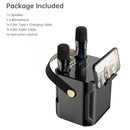 Drahtloser Bluetooth-Lautsprecher mit Doppelmikrofon, Karaoke, tragbarer Karaoke-Lautsprecher für Zuhause