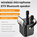 Drahtloser Bluetooth-Lautsprecher mit Doppelmikrofon, Karaoke, tragbarer Karaoke-Lautsprecher für Zuhause
