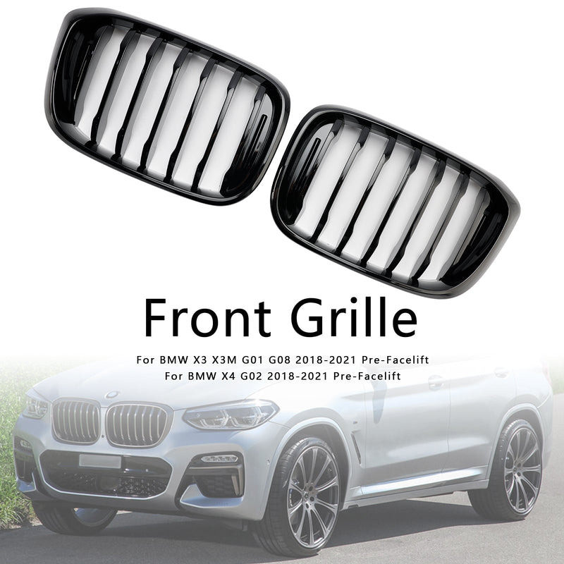2018-2021 BMW X4 G02 X3 G01 G08 Grade frontal preta brilhante Grade de malha 51138469959