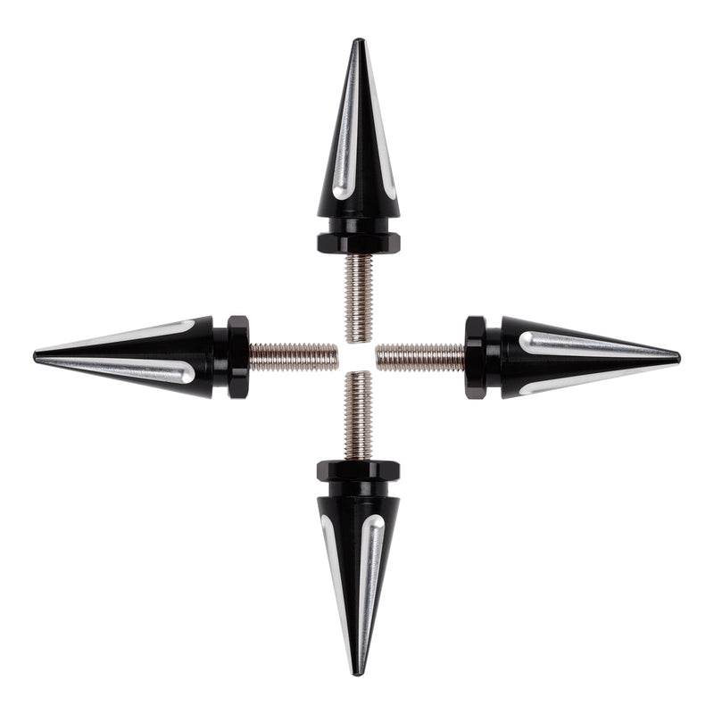 4x Schwarze Spike-Windschutzscheiben-Verkleidungsschrauben für Touring Road Glide FLTR 2015 - 2025