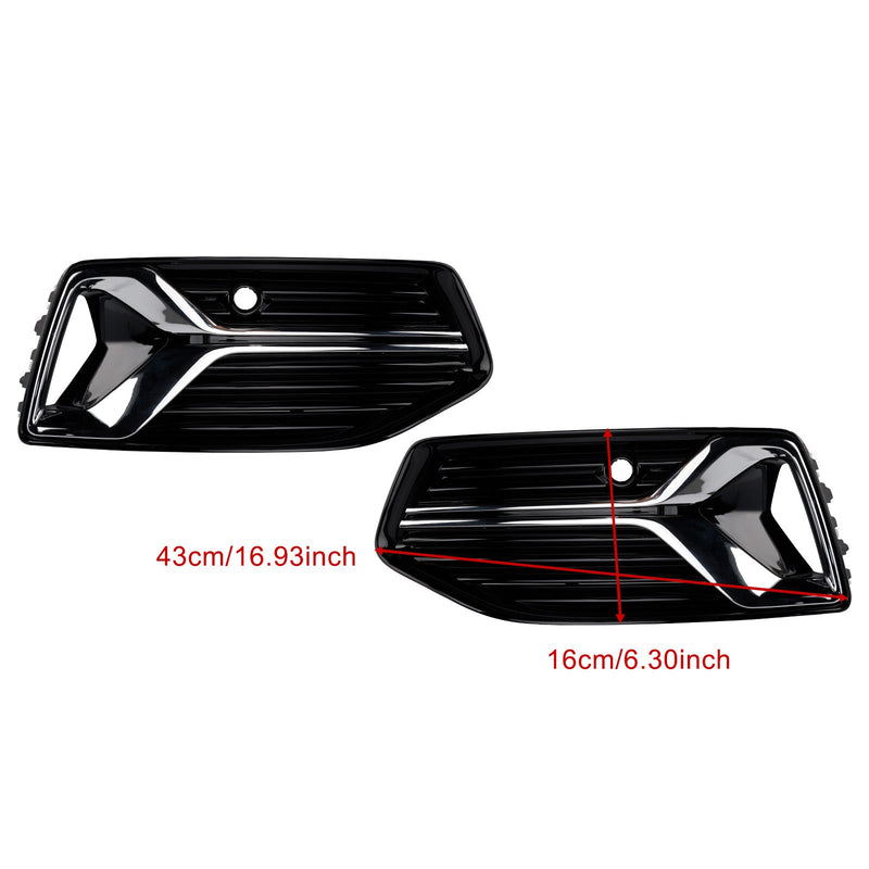 2019-2023 Audi A6 C8 2PCS Front Bumper Fog Light Cover Grille Grill 4K0807647