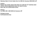 2020-2022 GM 6.6L Duramax L5P buzina de admissão de aço inoxidável de 3,5 polegadas