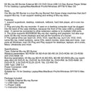 6X Blu ray Burner USB External BD-R BD DVD CD RW Brenner Laptop Movie Player