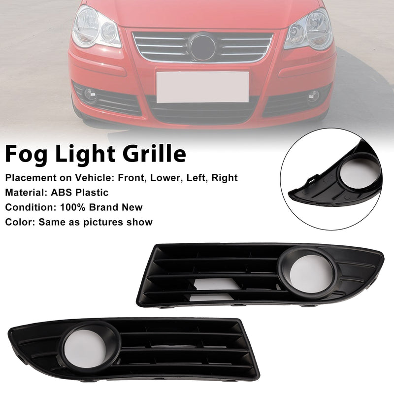 2005-2009 VW POLO 9N3 GTI 2PCS Luces antiniebla de la cubierta Griller 6q085365e 6q0853666g