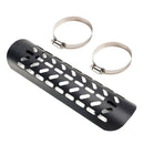 Stahl Auspuff Schalldämpfer Rohr Wärme Deflektor Abdeckung Chromeb Für Motorrad Roller BlackD