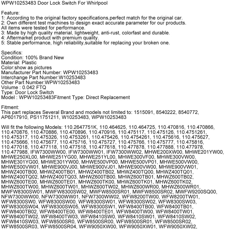 WPW10253483 Türverriegelungsschalte