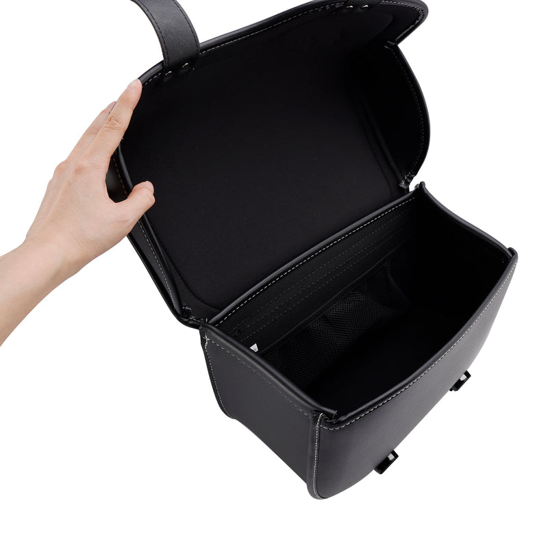 Universell sadelväska sida förvaringssvåse pu bagage svart 28L för motorcykel