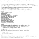 2012-2018 Peugeot Partner Mk2 Van (modely s vertikálními zadními dveřmi) Levá zadní svítilna 9677205180