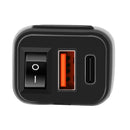 Motorsykkel USB Super Fast Charger styringsholder PD+QC3.0 Type-C strømforsyning