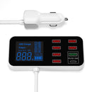USB-Ladegerät PD5V1A QC3.0 Display Kleines Auto 8 Port Autoladegerät Zigarettenanzünder