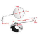 Runder, klassischer kleiner Spiegel, 4 Zoll, Chrom, mit E-Mark-M10-Spiegel für japanische Motorräder