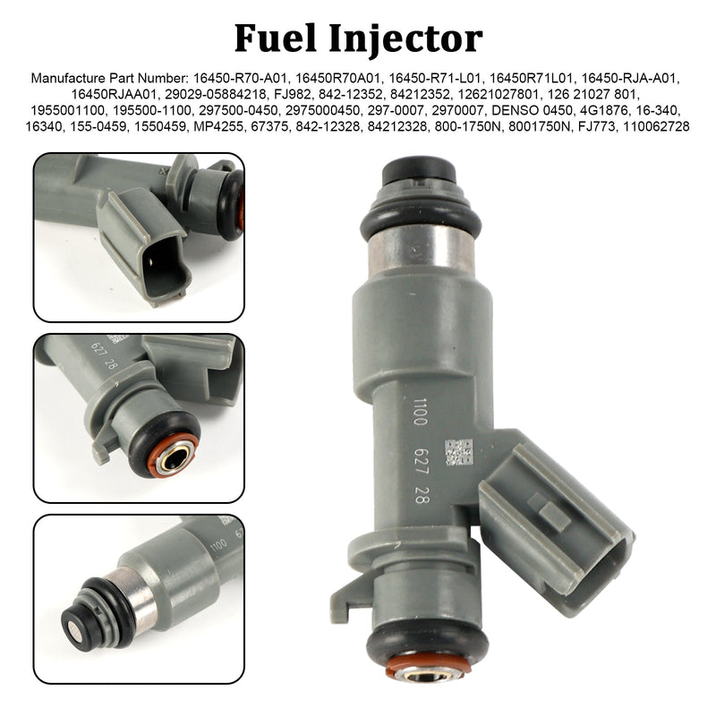 1 Uds inyector de combustible 16450-R70-A01 compatible con Accord Cross MDX 3.0L 3.5L 3.7L V6