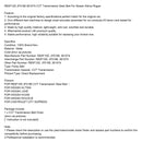 Nissan Altima Rogue RE0F10D JF016E 901074 CVT-Getriebe-Stahlriemen