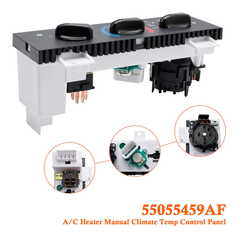 1998-2003 Dodge Ram Van Aquecedor de ar condicionado Manual Painel de controle de temperatura climática 55055459AF