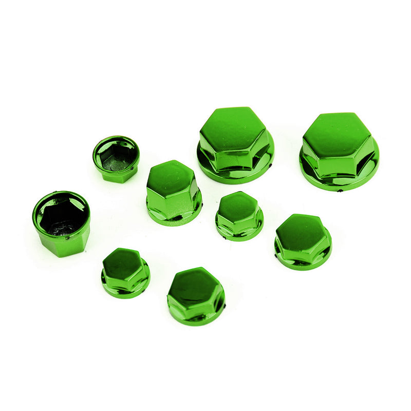 30 tapas protectoras para tornillos, tapa para tornillos hexagonales, color verde, apto para Kawasaki