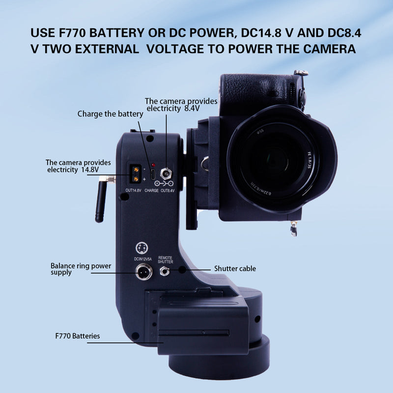 PT-5000 kamerafjernkontroll Elektrisk skyplattform Dual Axis Micro Slr-telefon