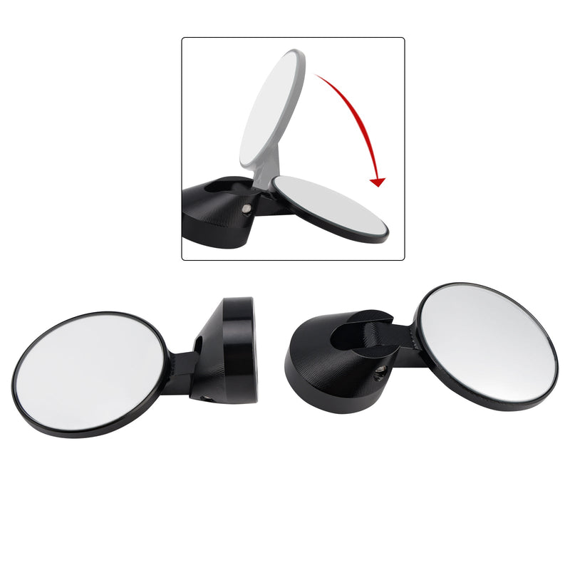 CNC ALUMINUM MINI HANDLEBAR BAR END MIRROR SET D=35MM BLACK FOR PIAGGIO / VESPA