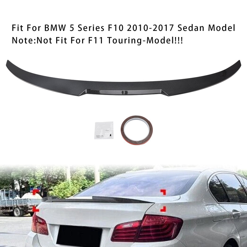 2010–2016 BMW 5 Series F10 M4 Style Carbon Fiber Look Heckspoiler