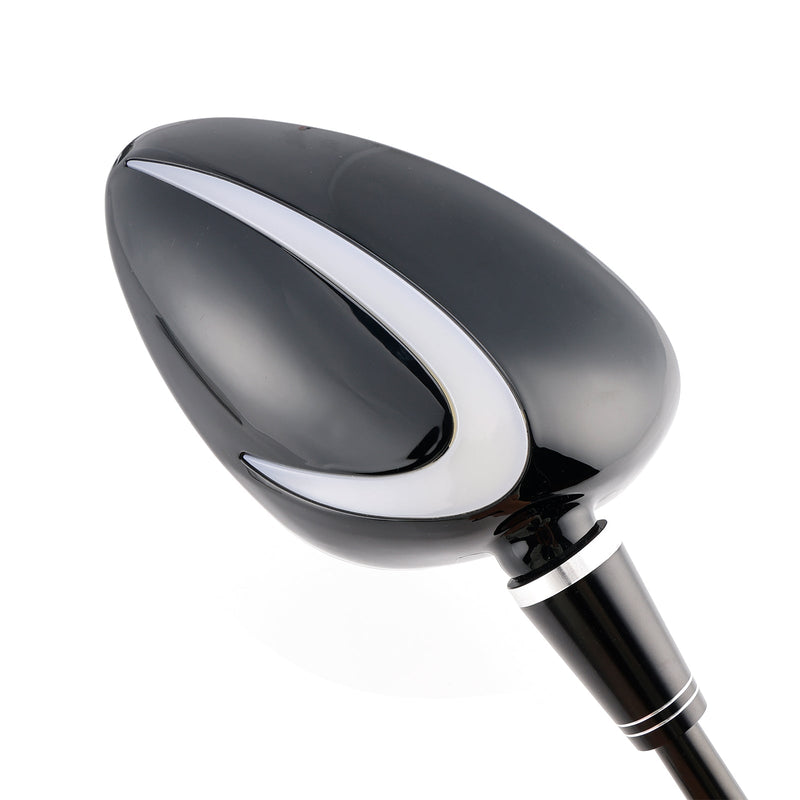 Black LED Turn Signal Mirror Pair 10mm Right-hand threading For Piaggio Vespa