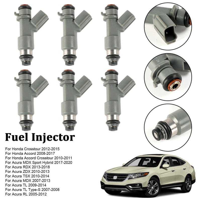 2017-2020 Acura MDX Sport Hybrid 6-częściowy wtryskiwacz paliwa 16450-R70-A01