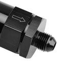 Adaptador de filtro de sistema de combustible en línea AN6 negro con elemento filtrante de 30 micrones
