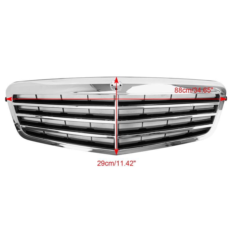 Kromi etusäleikön jäähdyttimen säleikkö Mercedes E-sarjaan W212 2010-2013