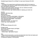 Scheinwerferhalterungspaar links + rechts für Jeep Grand Cherokee (2014–2021) 68223399AA CH1225271