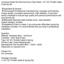 Universal Street Hot Rod Aluminium Gaspedal 24"" SS Gaszug &amp; Federsatz