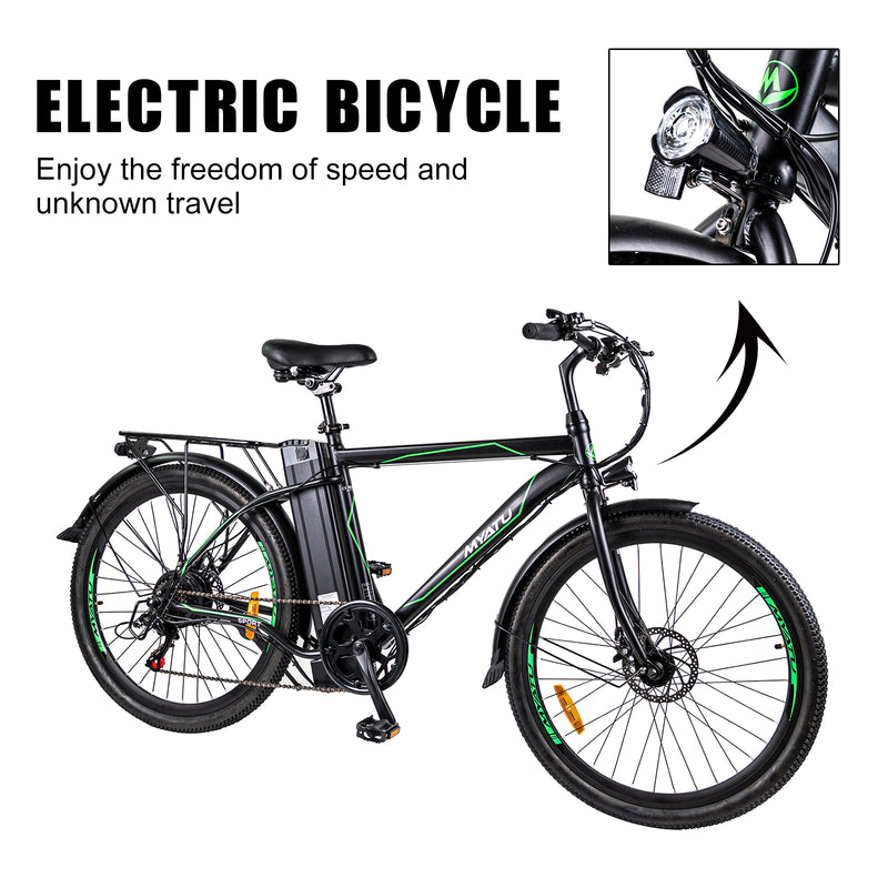 26" 36V 12,5AH 250W 6-växlad mountainbike elcykel