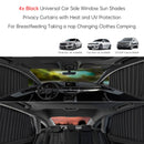 4 PCS Universal Car Side Window Sun Shades Black For Breast feeding Taking a nap