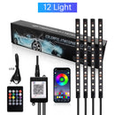 Auto-Innenraum-Fußraum-Atmosphäre RGB-LED-Streifenlichter mit Fernbedienung + APP-Steuerung