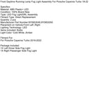 2018–2022 Porsche Cayenne Turbo Front Tagfahrlicht Nebelscheinwerfer Montage 9Y0953049 9Y0953050