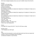 2016–2018 BMW 3er F30 2 Stück Xenon Scheinwerfer Scheinwerfer Klarglasabdeckung