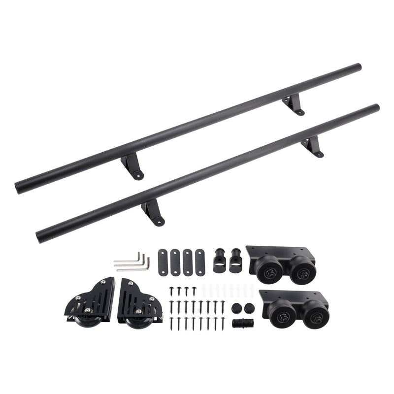 6.6 Foot Round Tube Aluminium Library Slider Ladder Maskinvaresett med brems