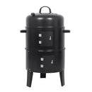 Abnehmbarer 3-in-1 Vertikaler Holzkohle-Smoker Tragbarer BBQ-Smoker-Grill
